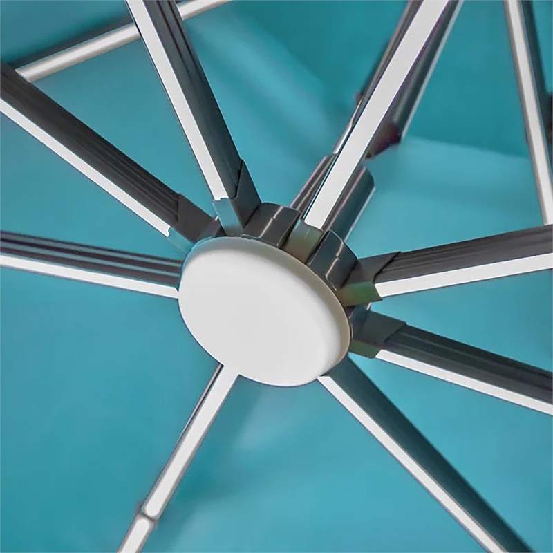 Furniture of America Pallend Aluminum LED 10' Double Top Round Umbrella in Teal