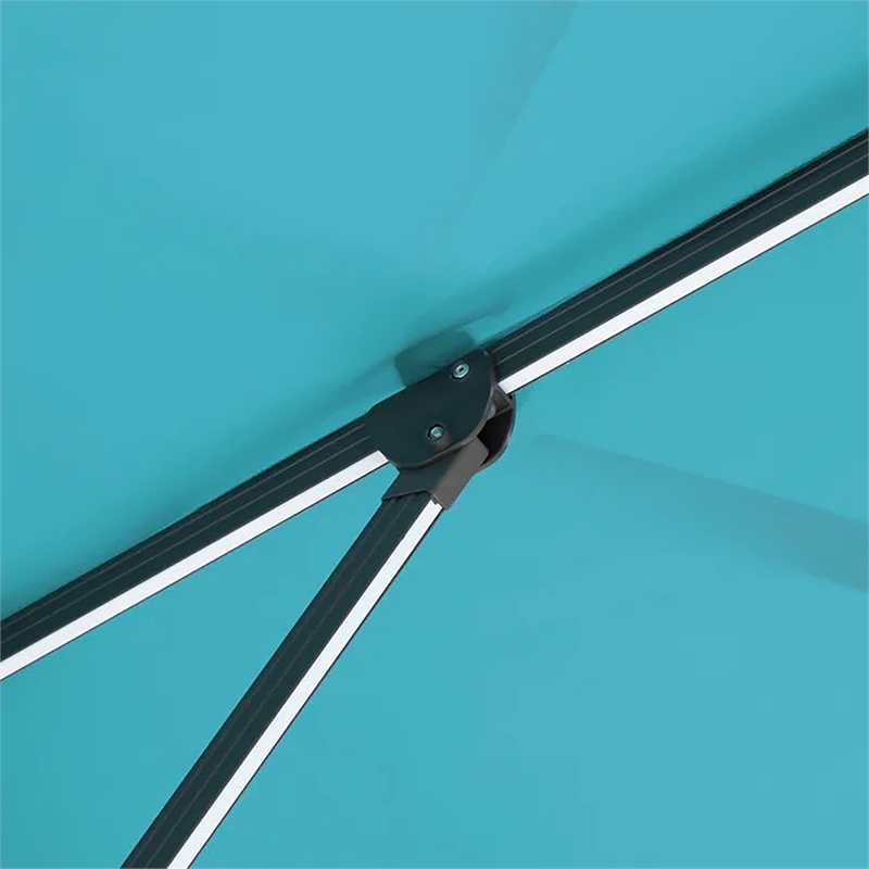 Furniture of America Pallend Aluminum LED 10' Double Top Round Umbrella in Teal