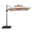 Furniture of America Ballenda Aluminum LED 8' Beige Double Top Square Umbrella