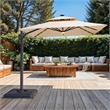 Furniture of America Ballenda Aluminum LED 8' Beige Double Top Square Umbrella