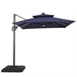 Furniture of America Ballenda Aluminum LED 8' Blue Double Top Square Umbrella