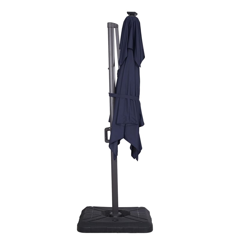 Furniture of America Ballenda Aluminum LED 8' Blue Double Top Square Umbrella