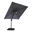 Furniture of America Ballenda Aluminum LED 8' Gray Double Top Square Umbrella