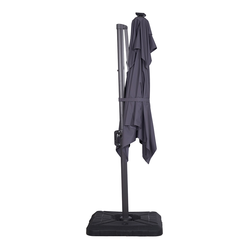 Furniture of America Ballenda Aluminum LED 8' Gray Double Top Square Umbrella