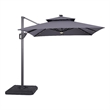 Furniture of America Ballenda Aluminum LED 8' Gray Double Top Square Umbrella