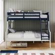 Furniture of America Dranden Solid Wood Twin over Full Bunk Bed in Blue