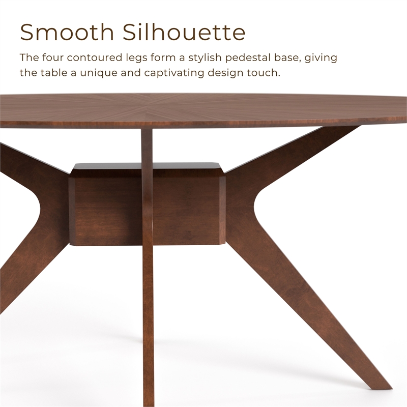 Furniture of America Demase Wood Oval Dining Table in Walnut