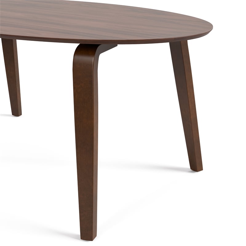Furniture of America Relina Wood Oval Dining Table in Walnut