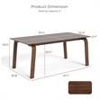 Furniture of America Senoil Wood Rectangular Dining Table in Walnut