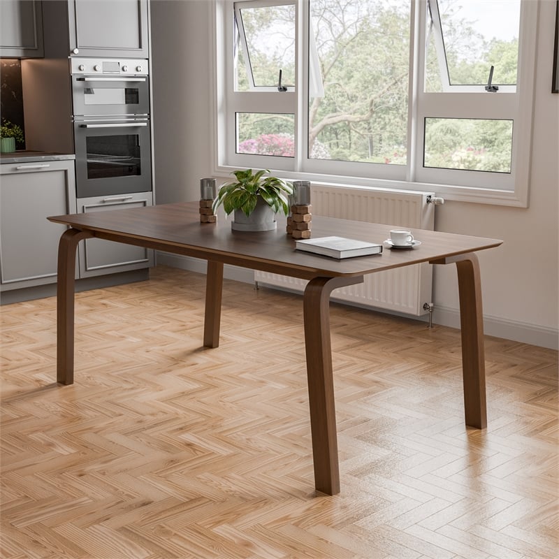 Furniture of America Senoil Wood Rectangular Dining Table in Walnut