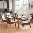 Furniture of America Senoil Wood 7-Piece Dining Set in Walnut