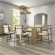 Furniture of America Hallond Solid Wood 6-Piece Dining Set with Bench in Oak