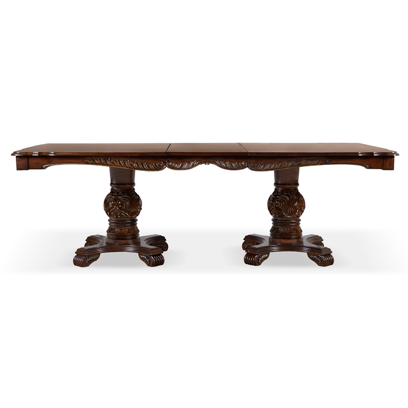 Furniture of America Albernit Solid Wood 9-Piece Expandable Dining Set in Cherry
