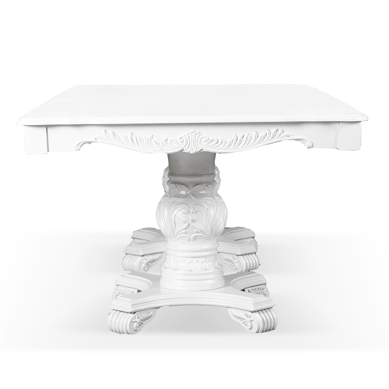 Furniture of America Albernit Solid Wood 7-Piece Expandable Dining Set in White