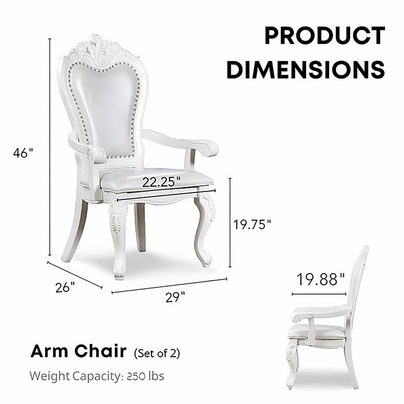 Furniture of America Albernit Solid Wood 7-Piece Expandable Dining Set in White