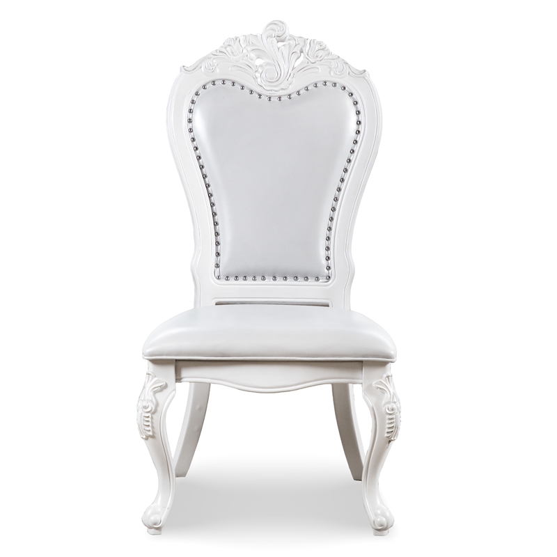 Furniture of America Albernit Solid Wood 9-Piece Expandable Dining Set in White