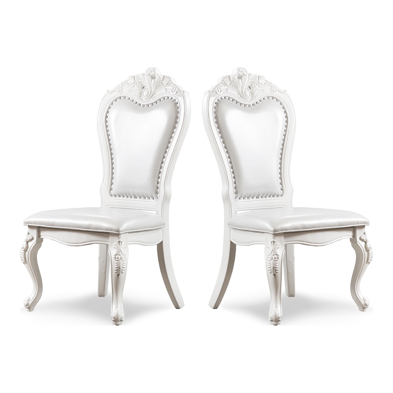 Furniture of America Albernit Solid Wood 9-Piece Expandable Dining Set in White