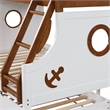 FOA Flivio 2pc Solid Wood Twin over Full Bunk Bed with Trundle Set in Oak