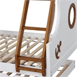 FOA Flivio 2pc Solid Wood Twin over Full Bunk Bed with Trundle Set in Oak