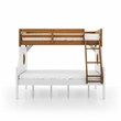FOA Flivio 2pc Solid Wood Twin over Full Bunk Bed with Trundle Set in Oak