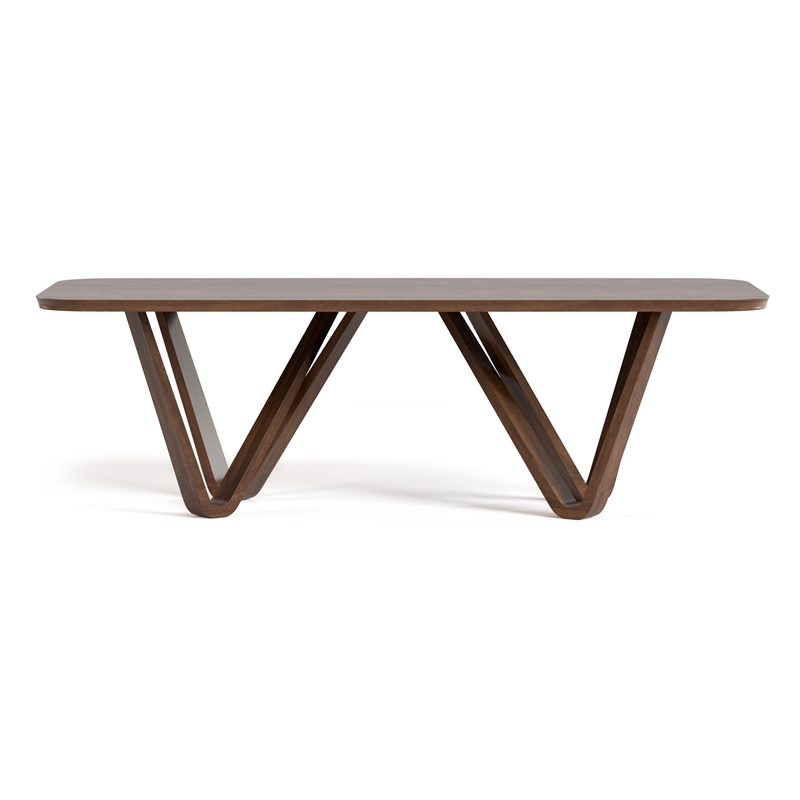 Furniture of America Ralmon 7-Piece Solid Wood Dining Table Set in Rich Walnut