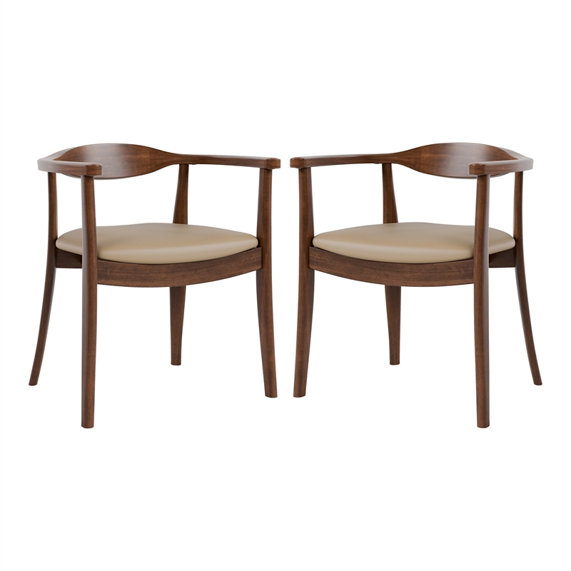 Furniture of America Ralmon 7-Piece Solid Wood Dining Table Set in Rich Walnut