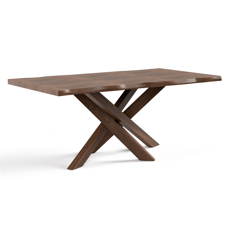 Furniture of America Pascan 7-Piece Solid Wood Dining Table Set in Rich Walnut