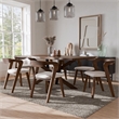 Furniture of America Pascan 7-Piece Solid Wood Dining Table Set in Rich Walnut