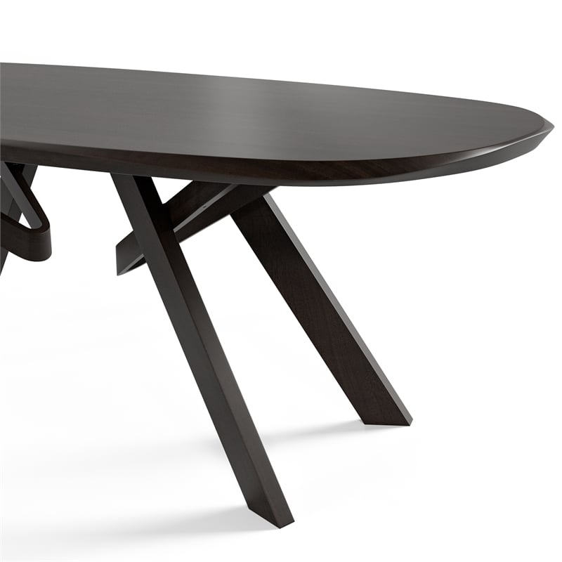 Furniture of America Pradan 7-Piece Solid Wood Dining Table Set in Black Wenge