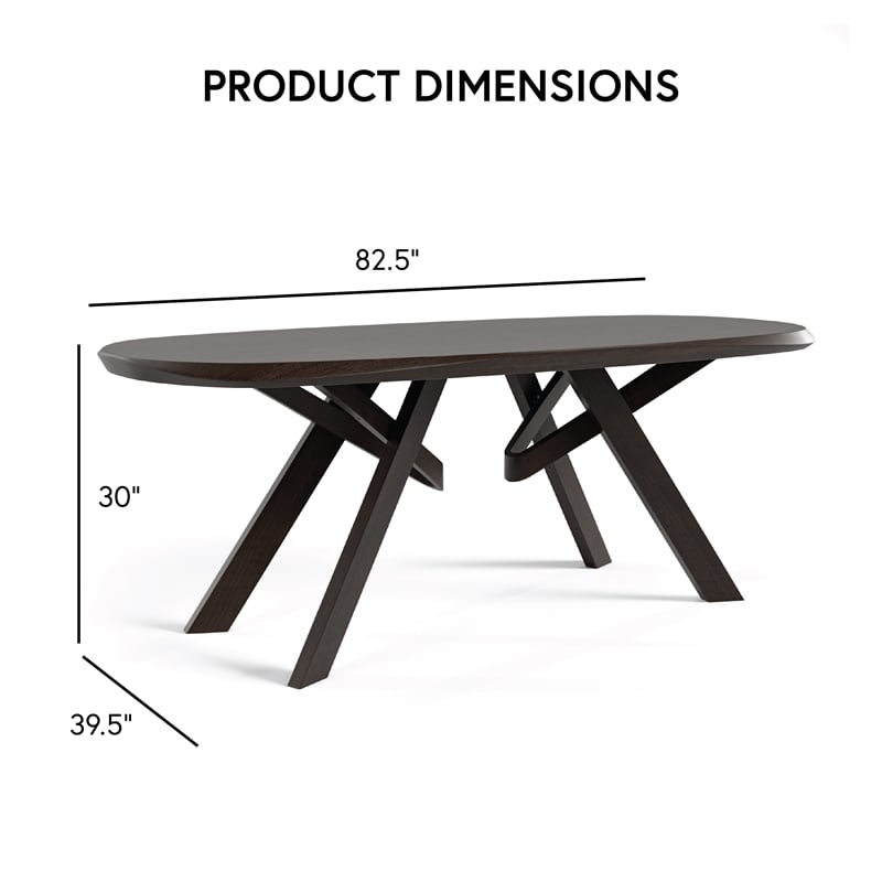 Furniture of America Pradan 7-Piece Solid Wood Dining Table Set in Black Wenge