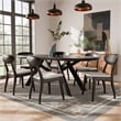 Furniture of America Pradan 7-Piece Solid Wood Dining Table Set in Black Wenge