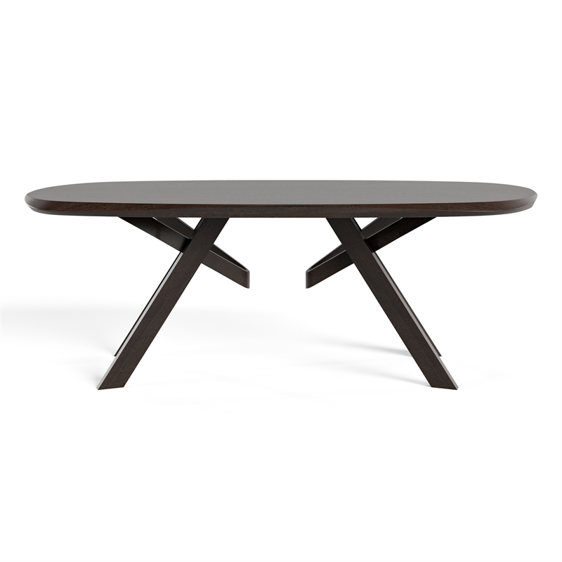 Furniture of America Pradan Solid Wood 3D Cuts Top Dining Table in Black Wenge
