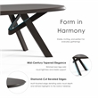 Furniture of America Pradan Solid Wood 3D Cuts Top Dining Table in Black Wenge