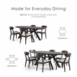Furniture of America Pradan Solid Wood 3D Cuts Top Dining Table in Black Wenge
