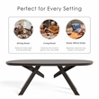 Furniture of America Pradan Solid Wood 3D Cuts Top Dining Table in Black Wenge
