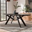 Furniture of America Pradan Solid Wood 3D Cuts Top Dining Table in Black Wenge