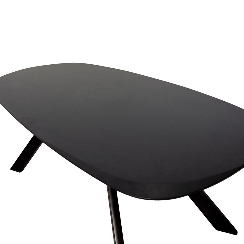 Furniture of America Pradan Solid Wood 3D Cuts Top Dining Table in Black Wenge