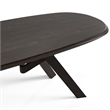Furniture of America Pradan Solid Wood 3D Cuts Top Dining Table in Black Wenge