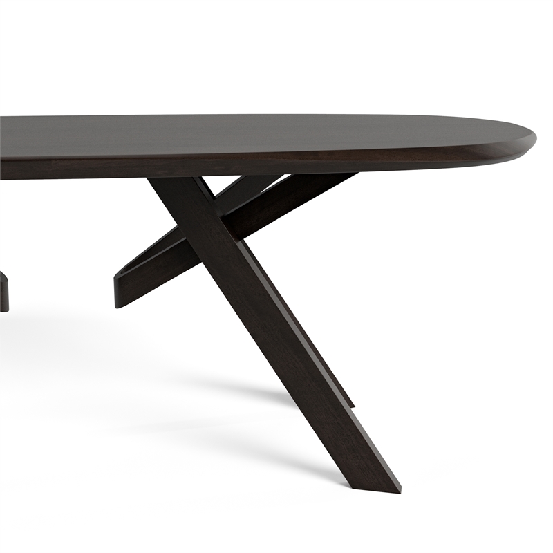 Furniture of America Pradan Solid Wood 3D Cuts Top Dining Table in Black Wenge