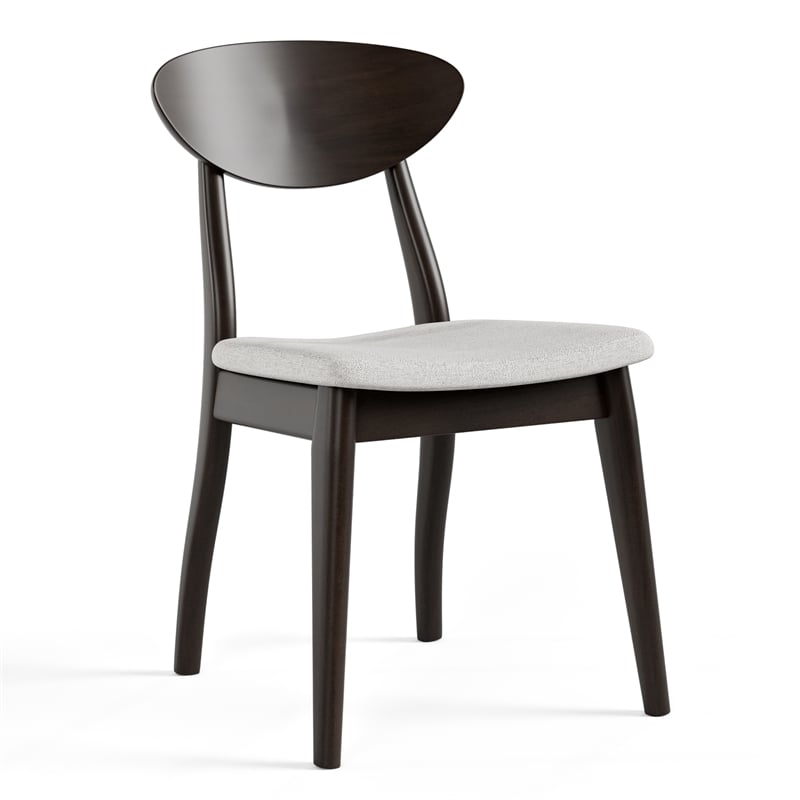 Furniture of America Pradan Solid Wood Side Chairs in Black Wenge (Set of 2)