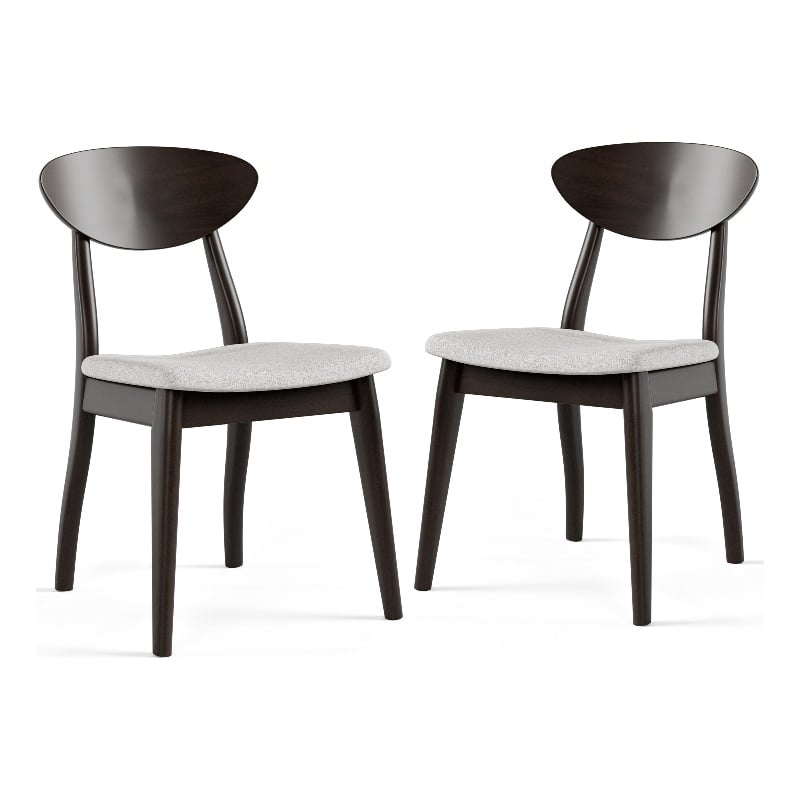 Furniture of America Pradan Solid Wood Side Chairs in Black Wenge (Set of 2)