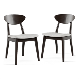 furniture of america pradan solid wood side chairs in black wenge (set of 2)