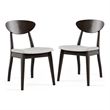 Furniture of America Pradan Solid Wood Side Chairs in Black Wenge (Set of 2)