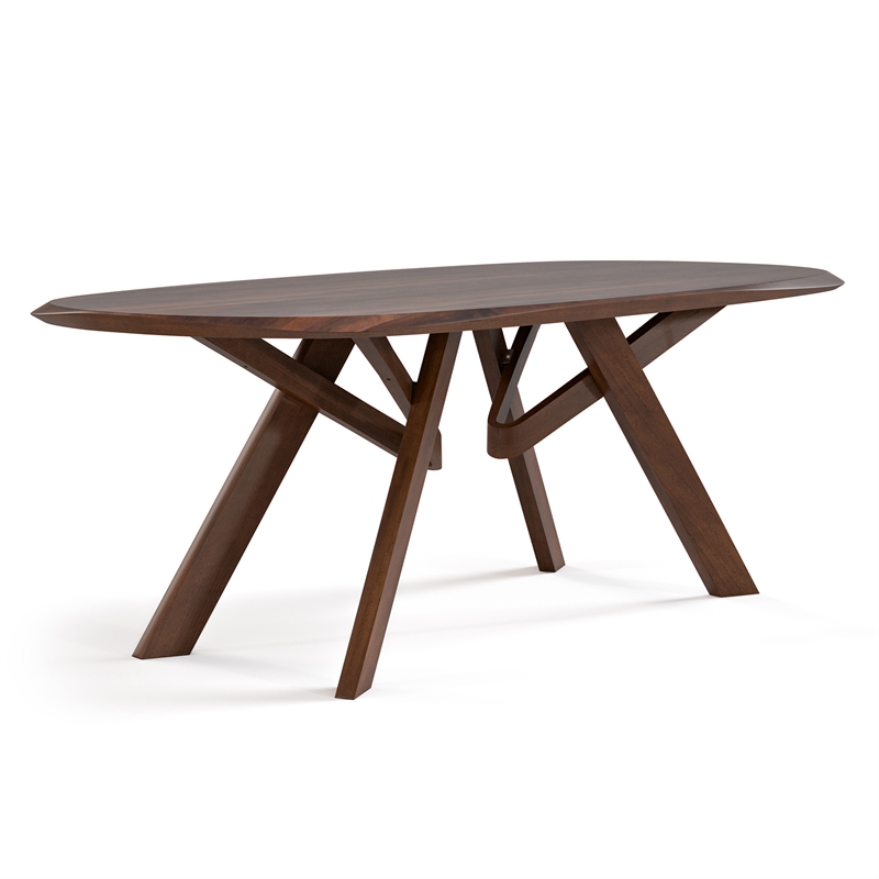 Furniture of America Pradan 7-Piece Solid Wood Dining Table Set in Rich Walnut