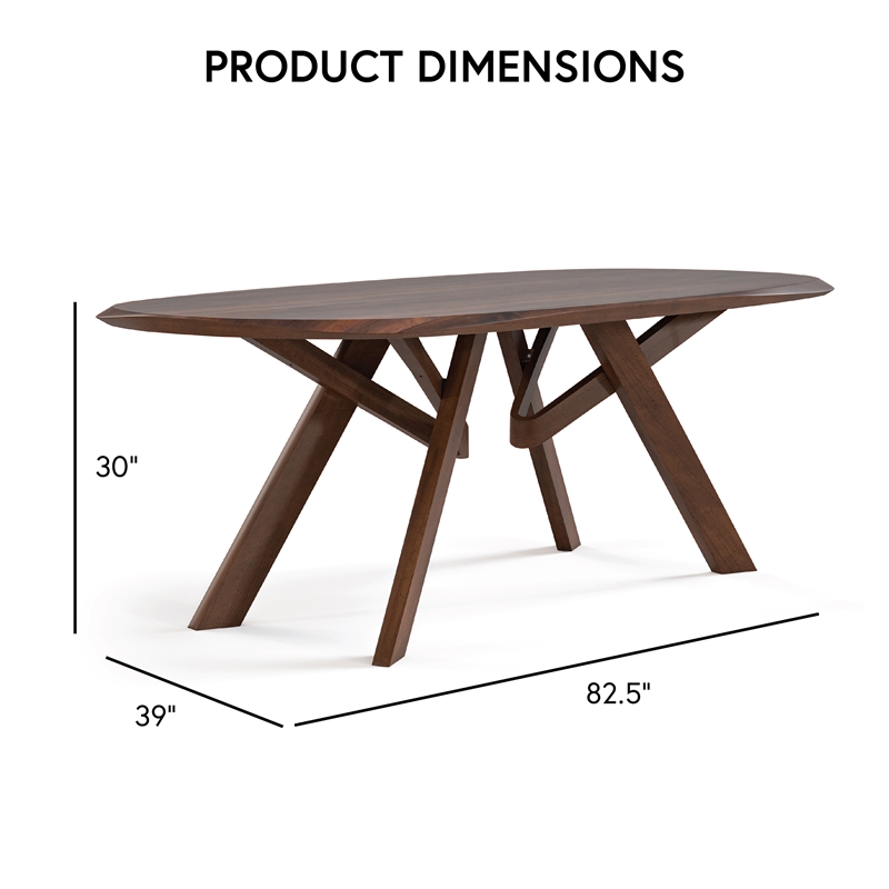 Furniture of America Pradan 7-Piece Solid Wood Dining Table Set in Rich Walnut