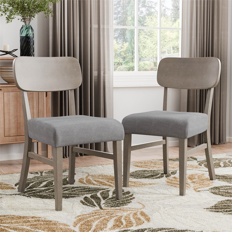 Furniture of America Vann Wood Padded Seat Side Chairs in Gray (Set of 2)