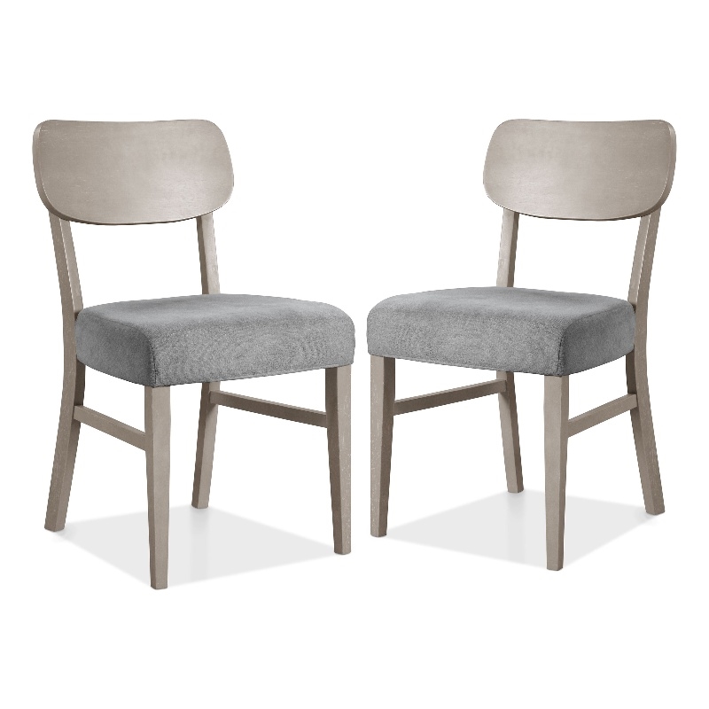 Furniture of America Vann Wood Padded Seat Side Chairs in Gray (Set of 2)