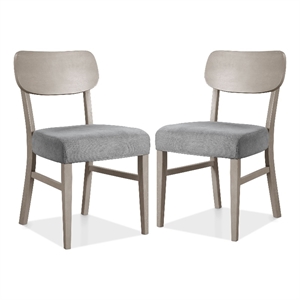 furniture of america vann wood padded seat side chairs in gray (set of 2)
