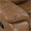 Furniture of America Ranshell Faux Leather Storage Sectional with USBs in Brown