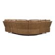 Furniture of America Ranshell Faux Leather Storage Sectional with USBs in Brown